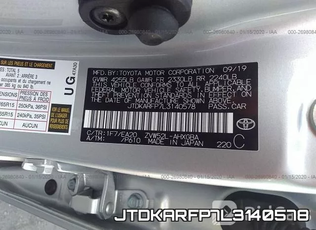 JTDKARFP7L3140578 фото 8