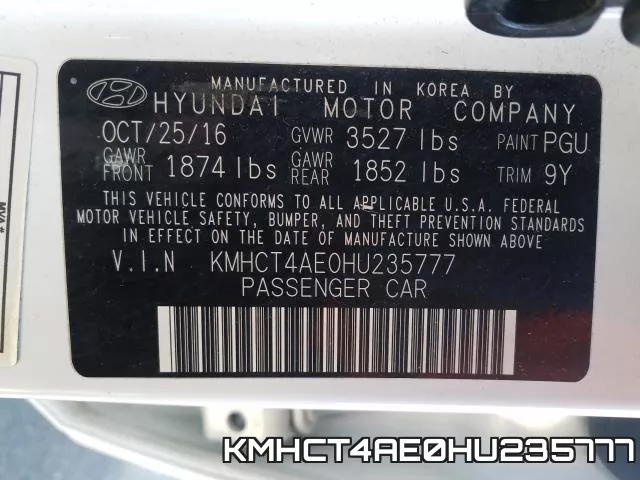 KMHCT4AE0HU235777 фото 2