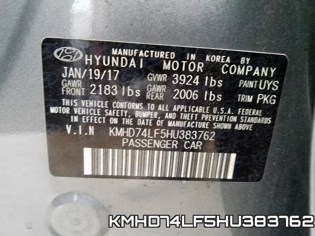 KMHD74LF5HU383762 фото 2