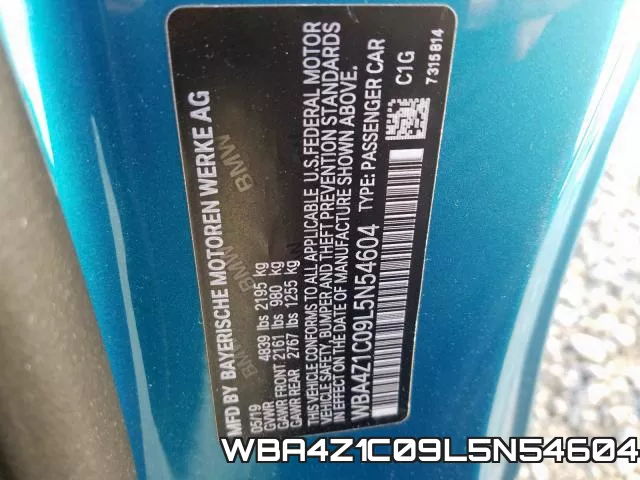 WBA4Z1C09L5N54604 фото 2