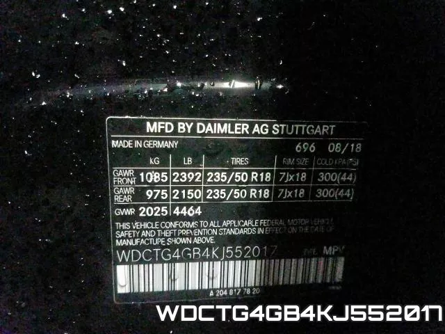 WDCTG4GB4KJ552017 фото 2