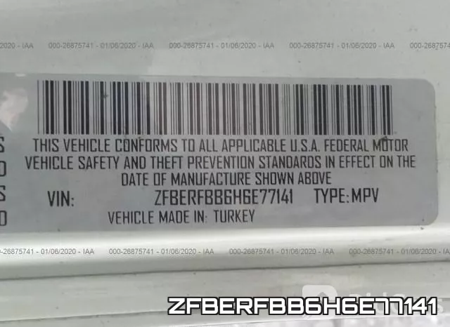 ZFBERFBB6H6E77141 фото 9