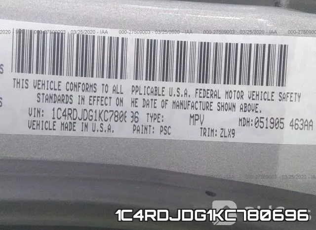 1C4RDJDG1KC780696 фото 8