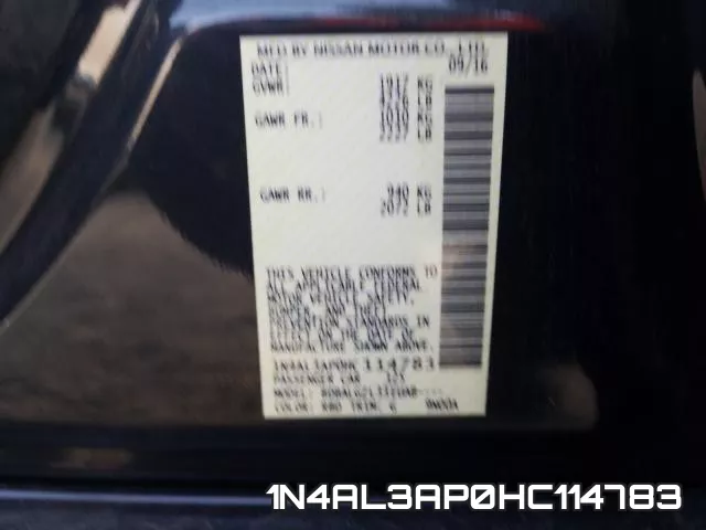 1N4AL3AP0HC114783 фото 2