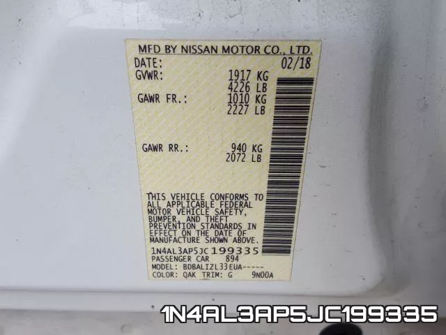 1N4AL3AP5JC199335 фото 2