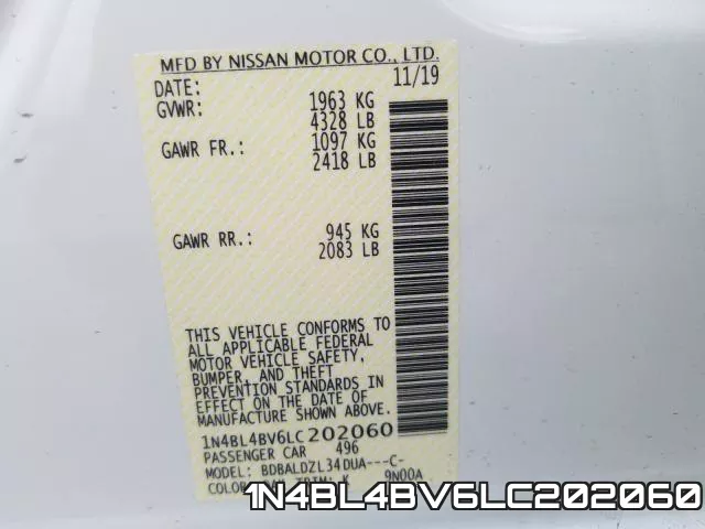 1N4BL4BV6LC202060 фото 2