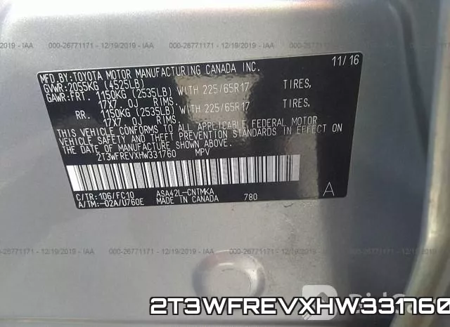 2T3WFREVXHW331760 фото 4