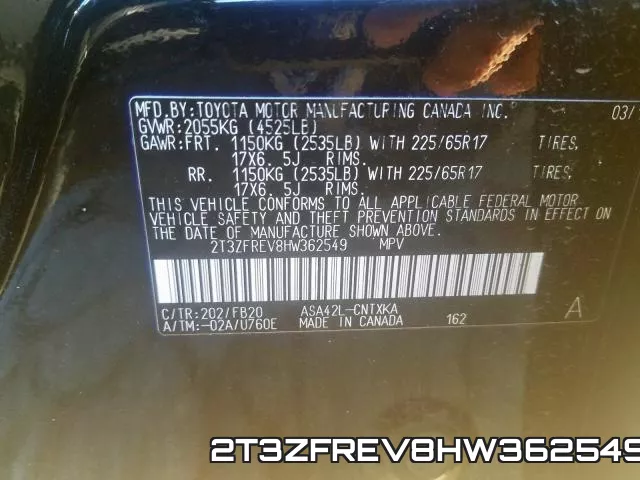 2T3ZFREV8HW362549 фото 2