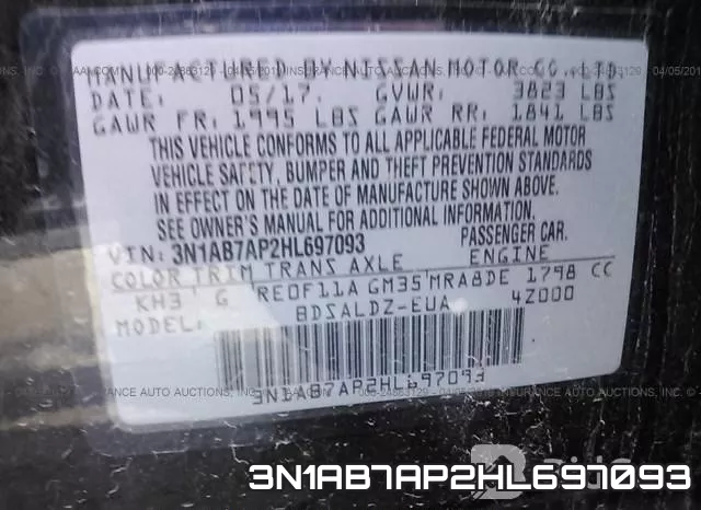 3N1AB7AP2HL697093 фото 7