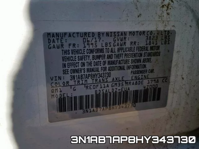 3N1AB7AP8HY343730 фото 2