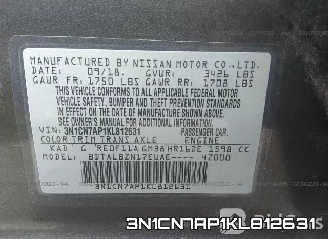 3N1CN7AP1KL812631 фото 8