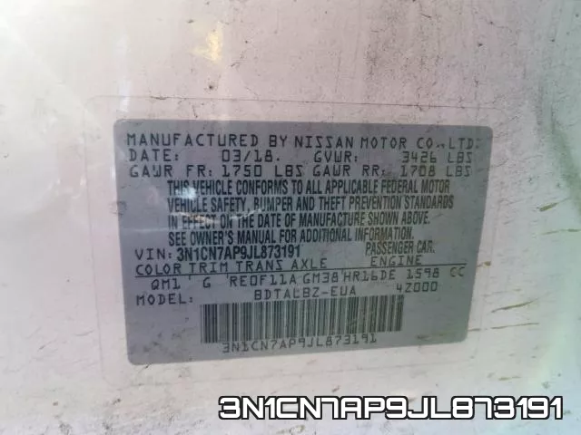 3N1CN7AP9JL873191 фото 2