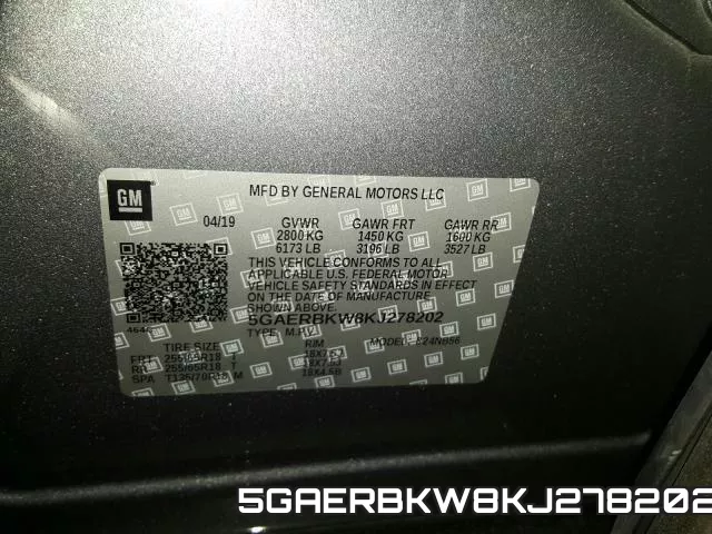 5GAERBKW8KJ278202 фото 2