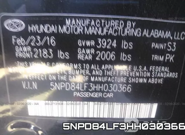 5NPD84LF3HH030366 фото 6