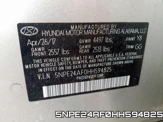 5NPE24AF0HH594825 фото 2