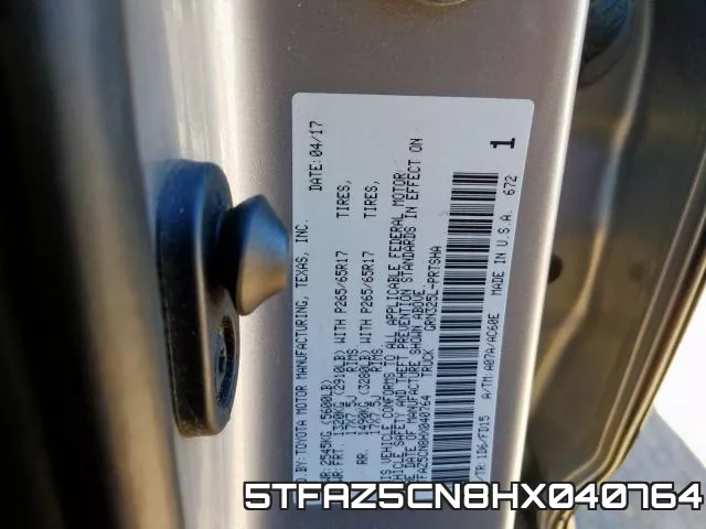 5TFAZ5CN8HX040764 фото 2