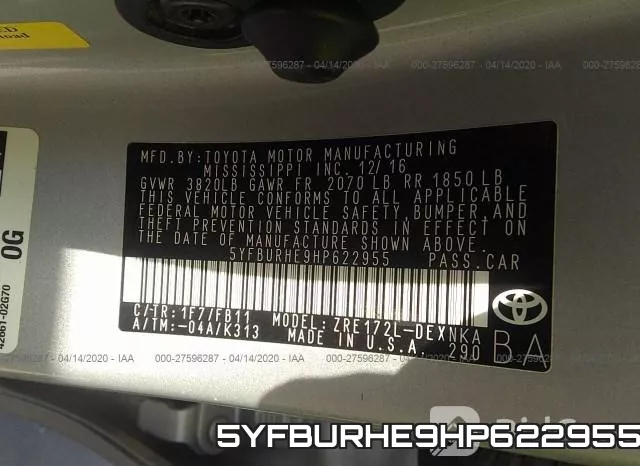5YFBURHE9HP622955 фото 6