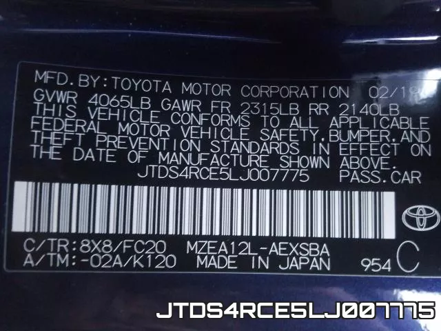 JTDS4RCE5LJ007775 фото 2