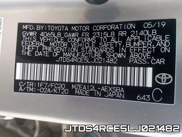 JTDS4RCE5LJ021482 фото 2