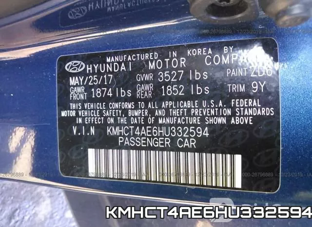 KMHCT4AE6HU332594 фото 7