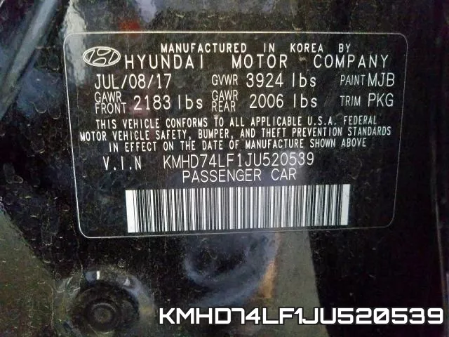KMHD74LF1JU520539 фото 2