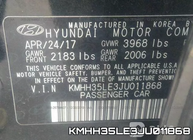 KMHH35LE3JU011868 фото 9