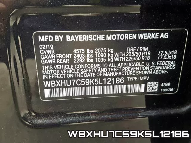 WBXHU7C59K5L12186 фото 2