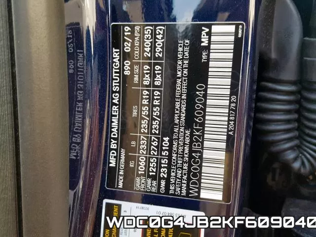 WDC0G4JB2KF609040 фото 2