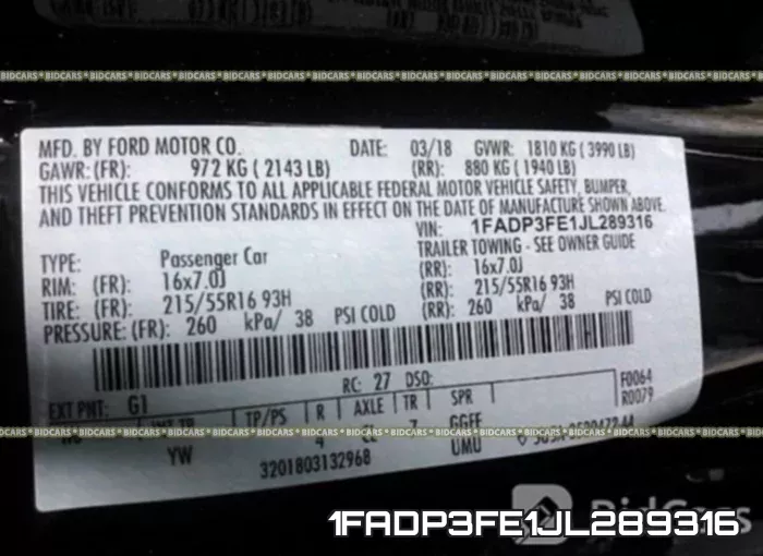 1FADP3FE1JL289316 фото 9