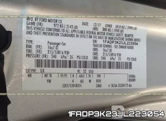 1FADP3K23JL223054 фото 10