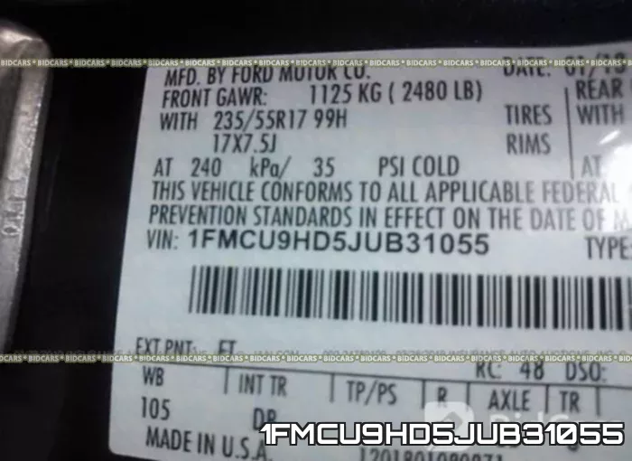 1FMCU9HD5JUB31055 фото 10
