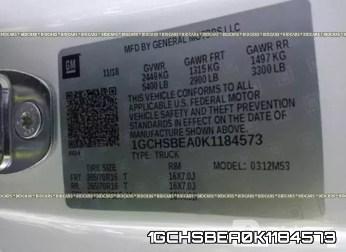 1GCHSBEA0K1184573 фото 10