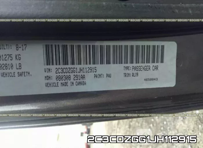 2C3CDZGG1JH112915 фото 10