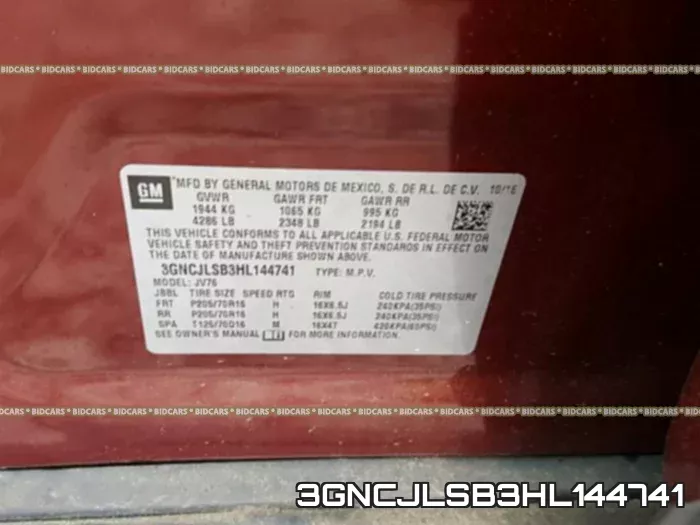 3GNCJLSB3HL144741 фото 2