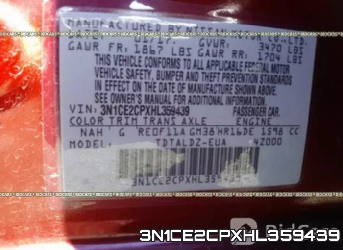 3N1CE2CPXHL359439 фото 10
