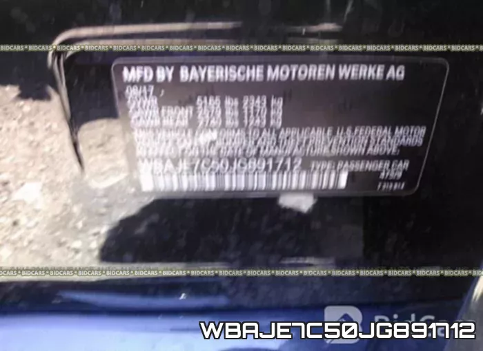 WBAJE7C50JG891712 фото 10