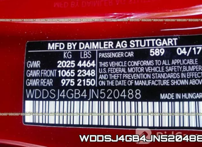 WDDSJ4GB4JN520488 фото 9