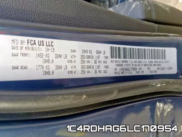 1C4RDHAG6LC170954 фото 2