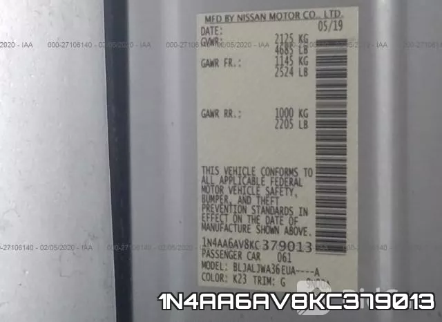 1N4AA6AV8KC379013 фото 8