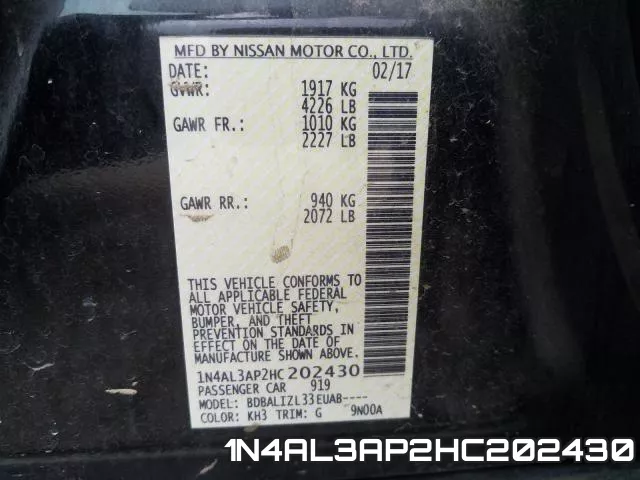 1N4AL3AP2HC202430 фото 2