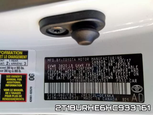 2T1BURHE6HC933761 фото 2
