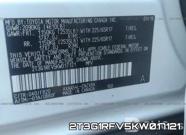 2T3G1RFV5KW017121 фото 7