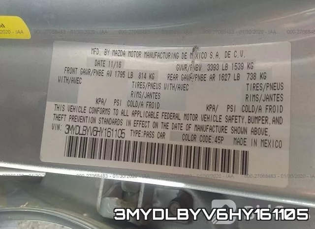 3MYDLBYV6HY161105 фото 8