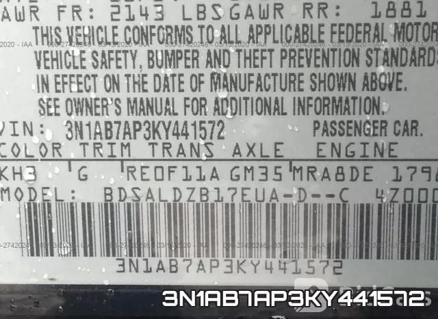 3N1AB7AP3KY441572 фото 7