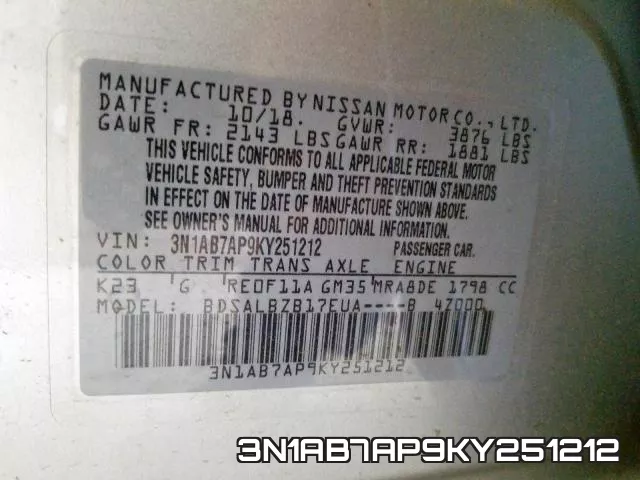 3N1AB7AP9KY251212 фото 2