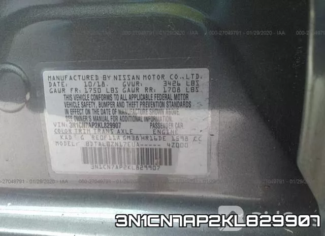 3N1CN7AP2KL829907 фото 9