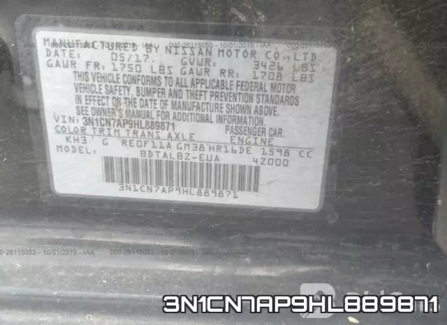 3N1CN7AP9HL889871 фото 9