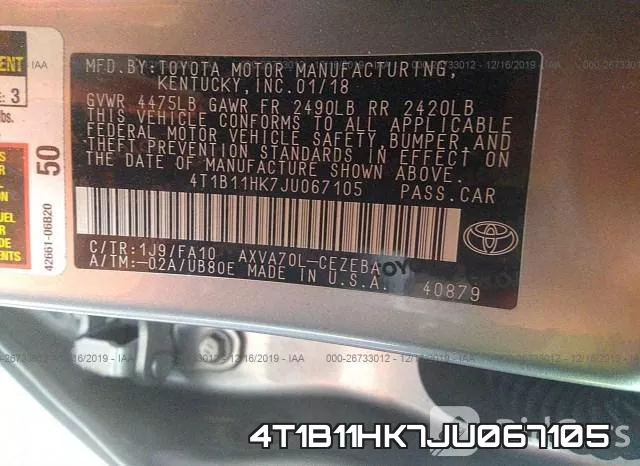 4T1B11HK7JU067105 фото 7