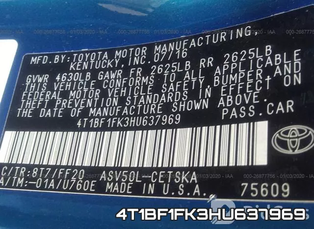 4T1BF1FK3HU637969 фото 7