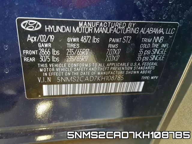 5NMS2CAD7KH108785 фото 2